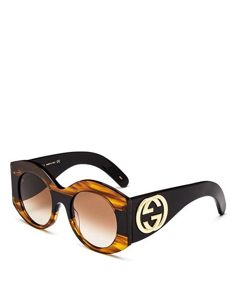 gucci sunglasses striped arm|gucci women's oversize round sunglasses.